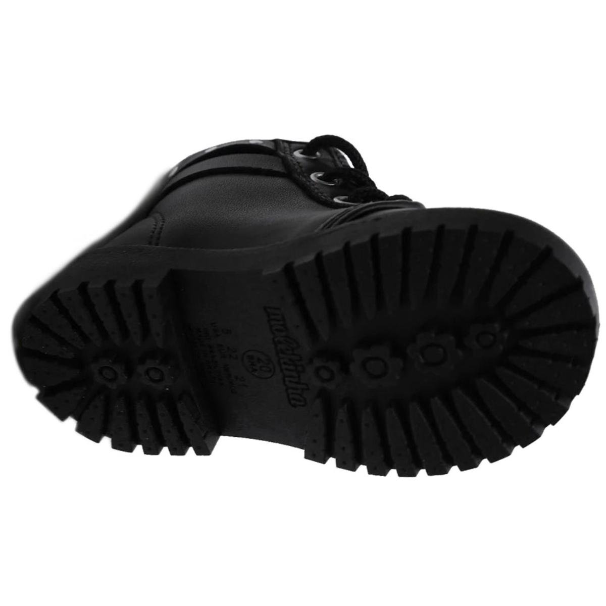 Bota Coturno Infantil Molekinha Coração Menina - Preto Preto 5