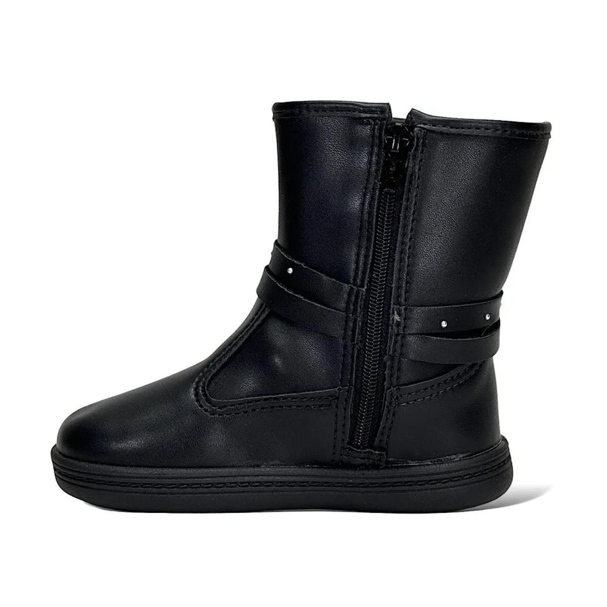 Bota Infantil Molekinha Coração Menina - Preto Preto 4