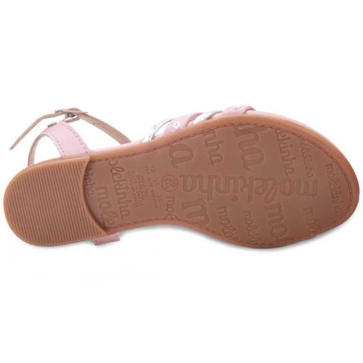 Sandália Infantil Molekinha Glamour Menina - Rosa Rosa 5