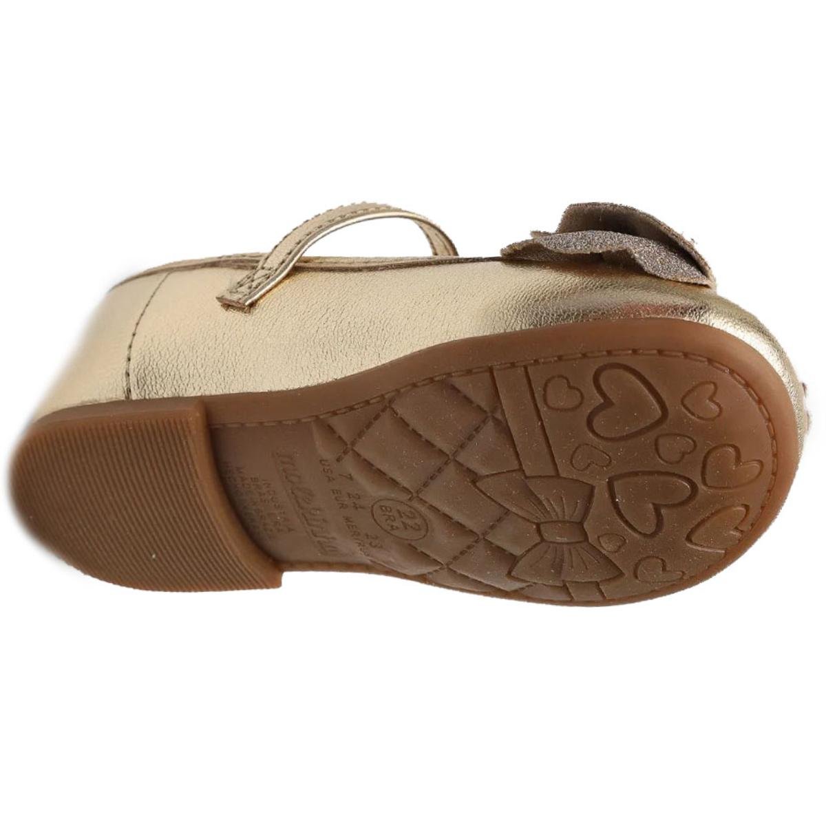 Sapatilha Boneca Molekinha Metalizado Laço - Dourado Dourado 5