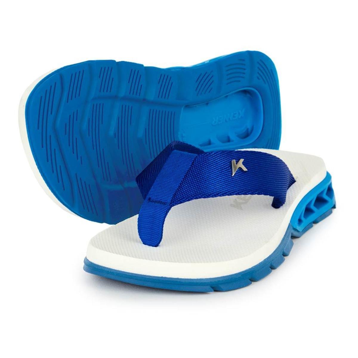 Chinelo Infantil Kenner Rakka Kids - Branco e Azul Azul 1