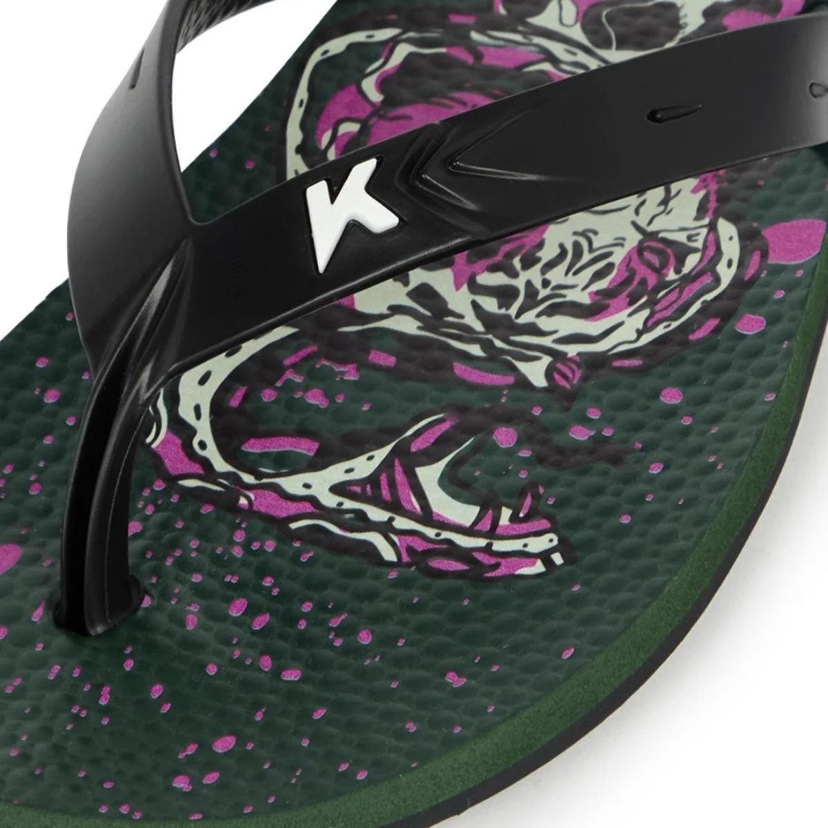 Chinelo Kenner Summer Tattoo Masculino - Preto e Verde Preto 4