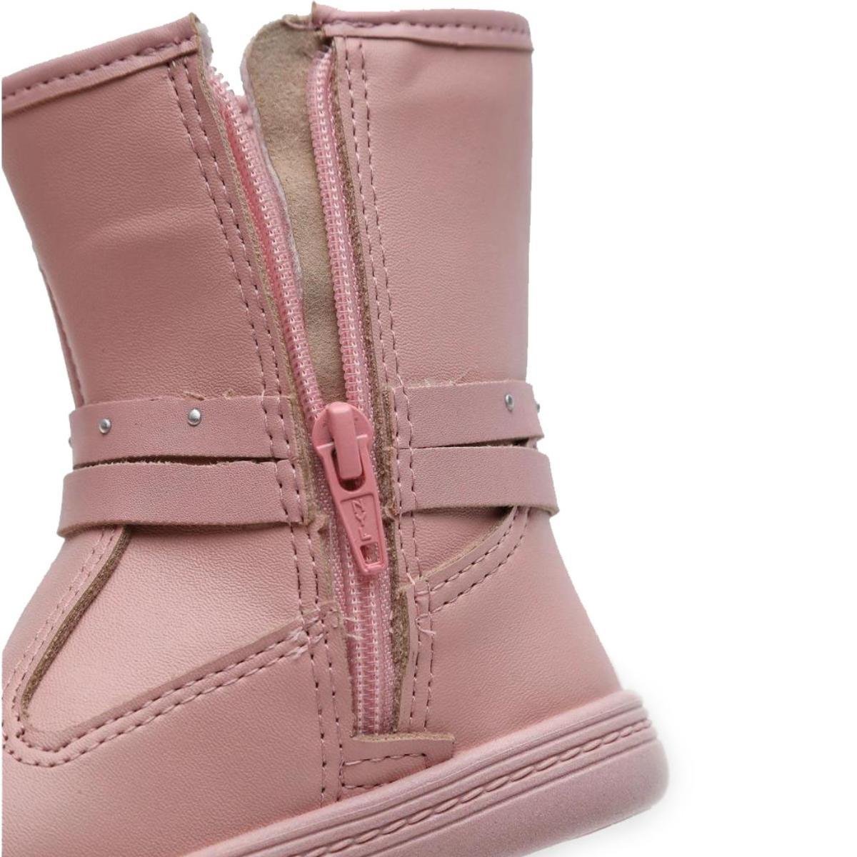 Bota Infantil Molekinha Coração Menina - Rosa Rosa 3