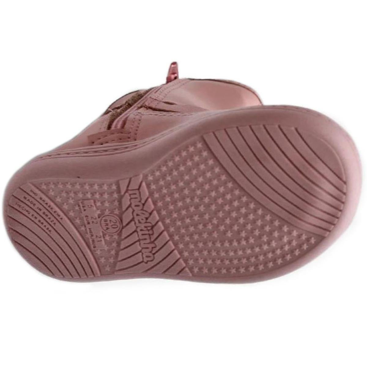 Bota Infantil Molekinha Coração Menina - Rosa Rosa 5