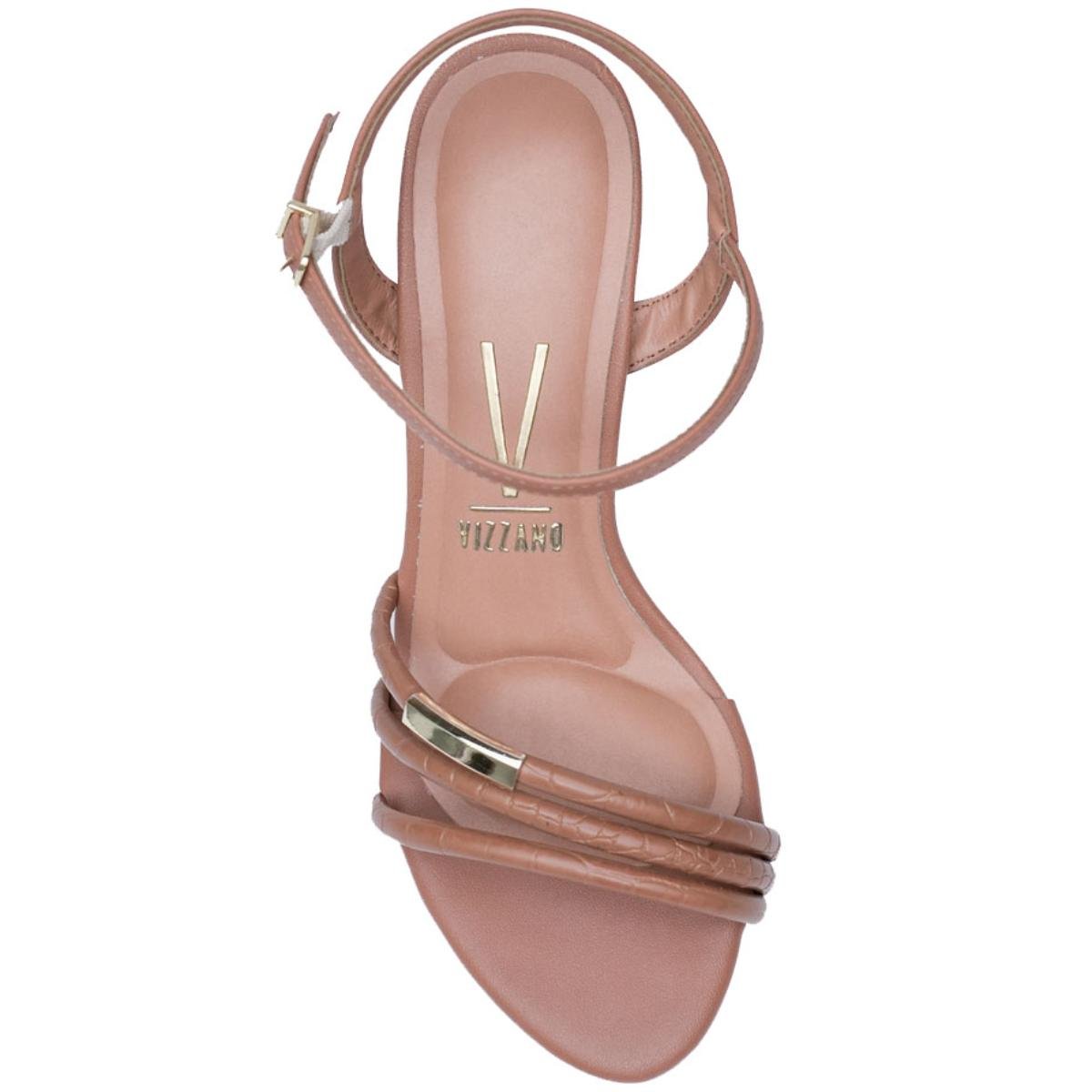 Sandália Vizzano Croco Detalhe Feminina - Caramelo Marrom 3