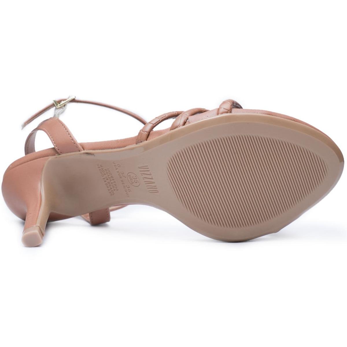 Sandália Vizzano Croco Detalhe Feminina - Caramelo Marrom 5