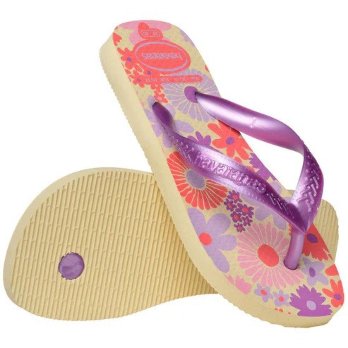 Chinelo Infantil Havaianas Flores Kids - Roxo Roxo 4