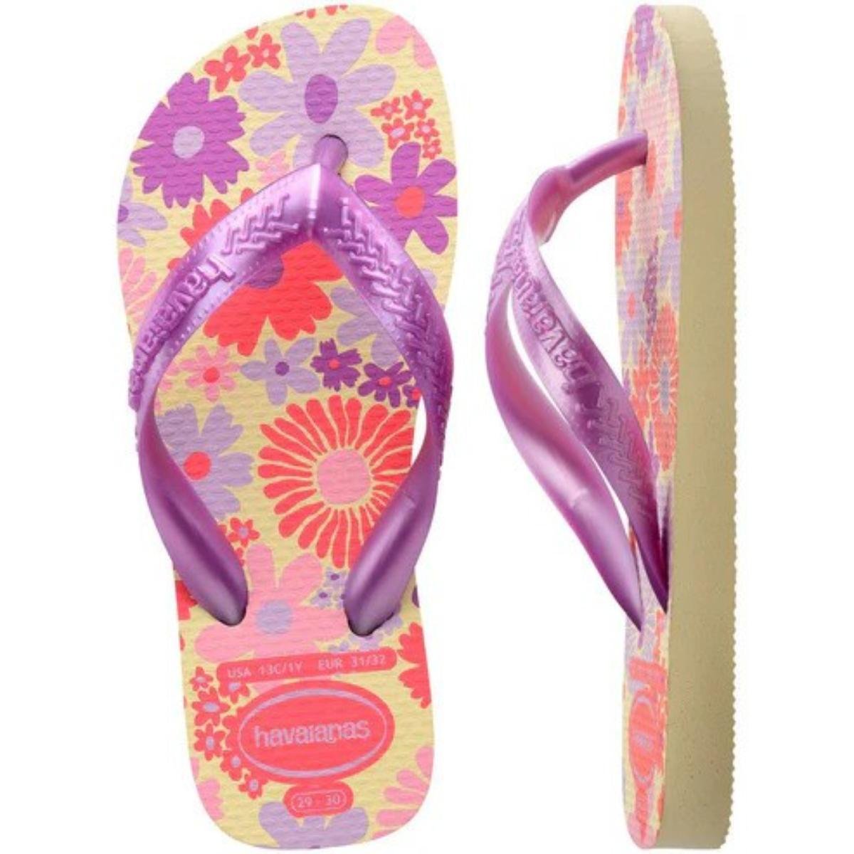 Chinelo Infantil Havaianas Flores Kids - Roxo Roxo 5