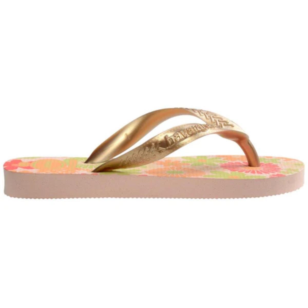 Chinelo Infantil Havaianas Flores Kids - Rosê Rosa 3