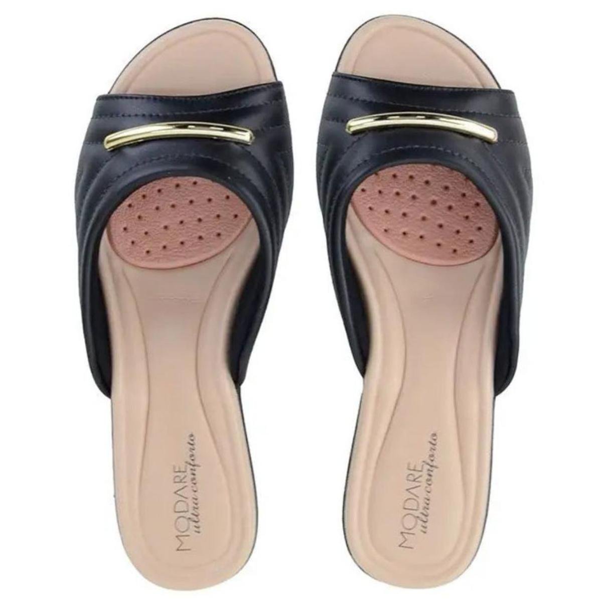 Tamanco Modare UltraConforto Strech Feminino - Preto Preto 3