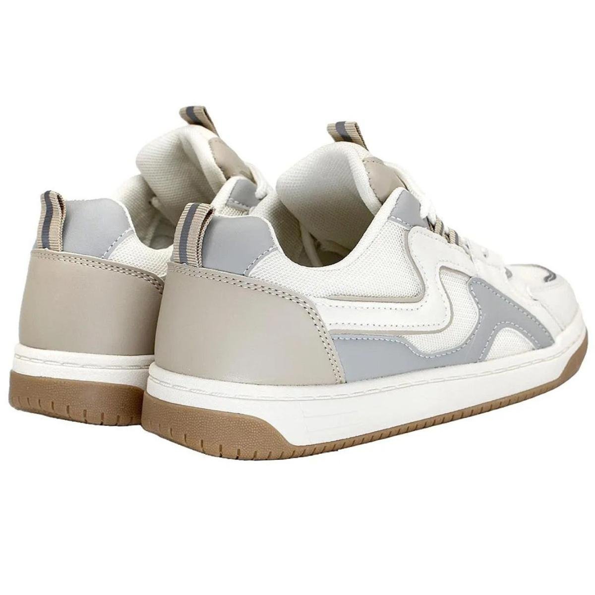 Tênis Ramarim Chuncky Feminino - Bege e Prata Branco/Cinza 4