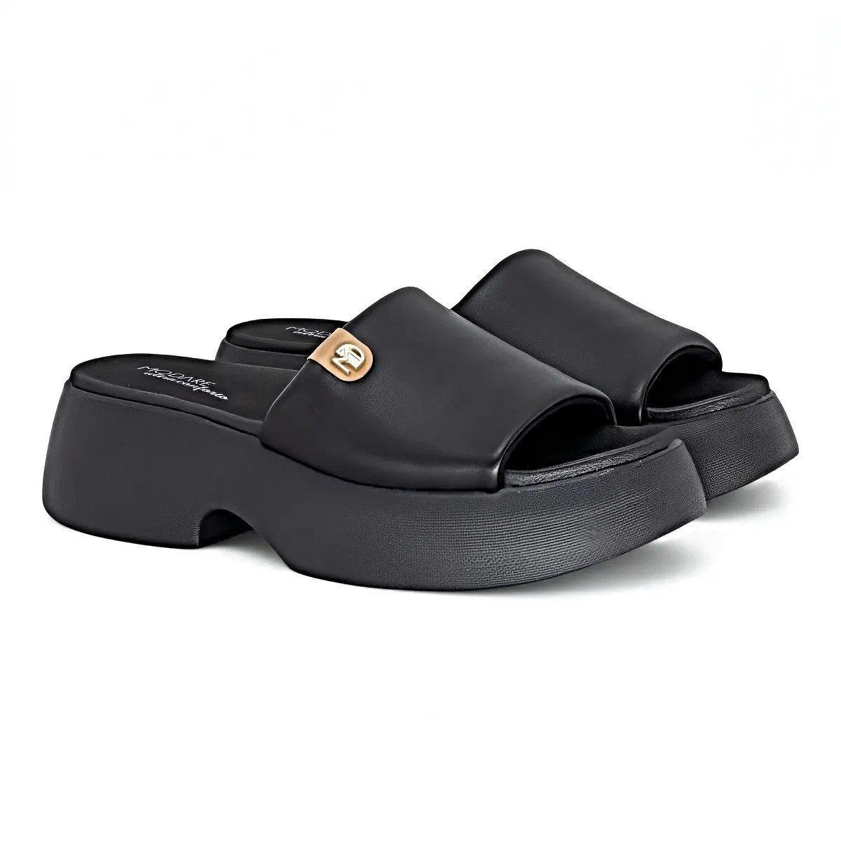 Tamanco Modare Plataforma Feminino - Preto Preto 1