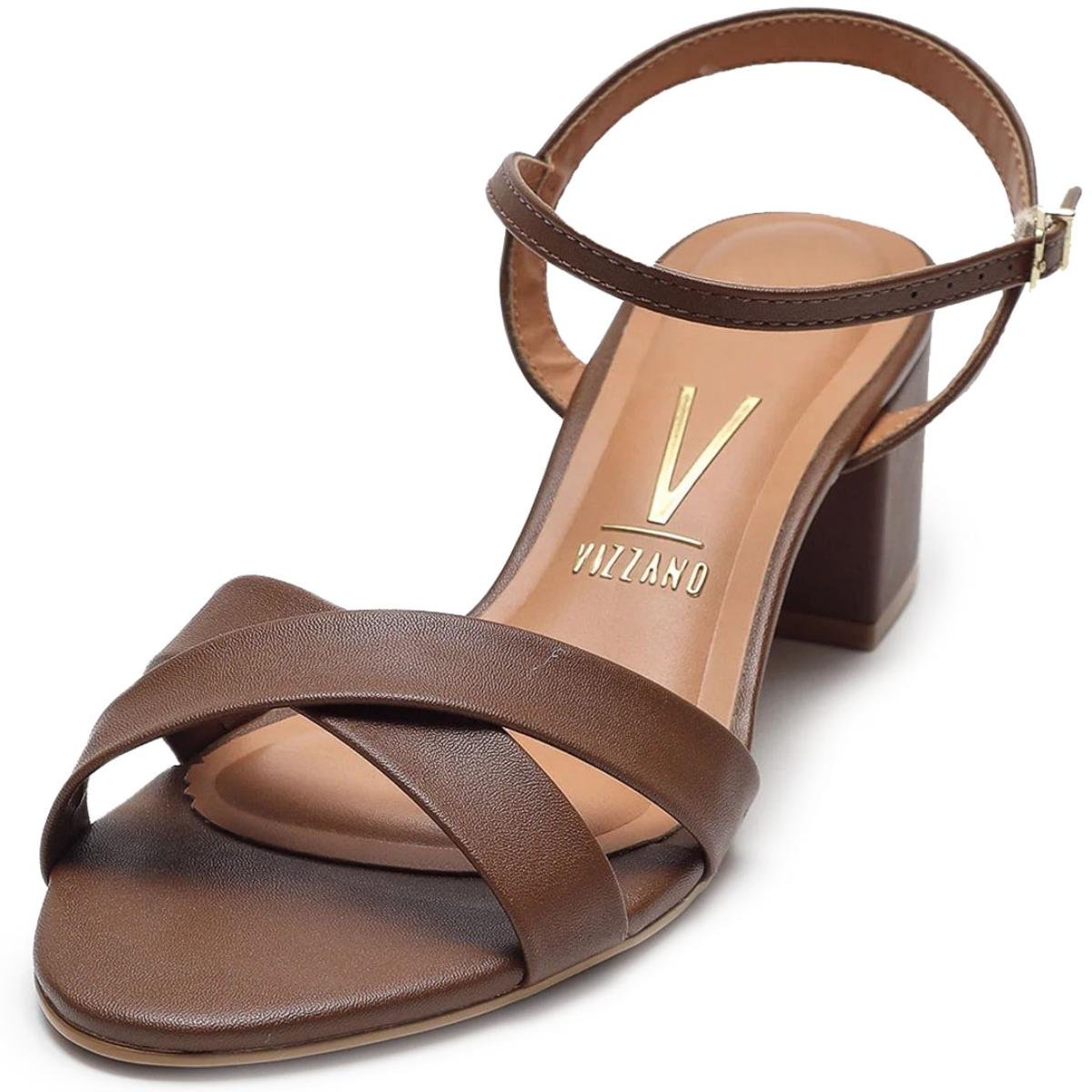 Sandália Vizzano Salto Bloco Médio Feminina - Marrom Marrom 3