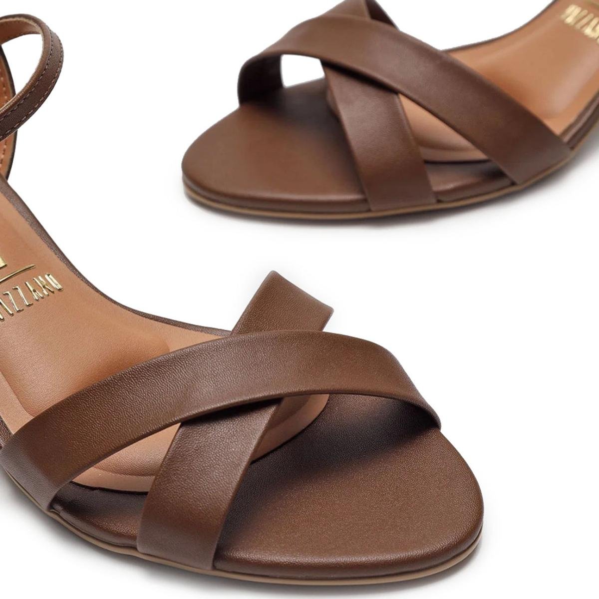 Sandália Vizzano Salto Bloco Médio Feminina - Marrom Marrom 5