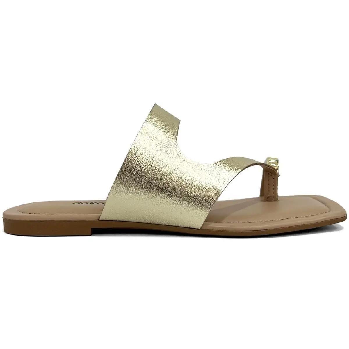 Rasteira Dakota Tira Única Feminina - Dourado Dourado 2