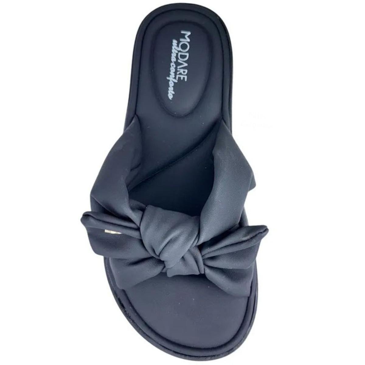 Chinelo Modare Ultraconforto Ortopédico Laço Feminino - Preto Preto 3
