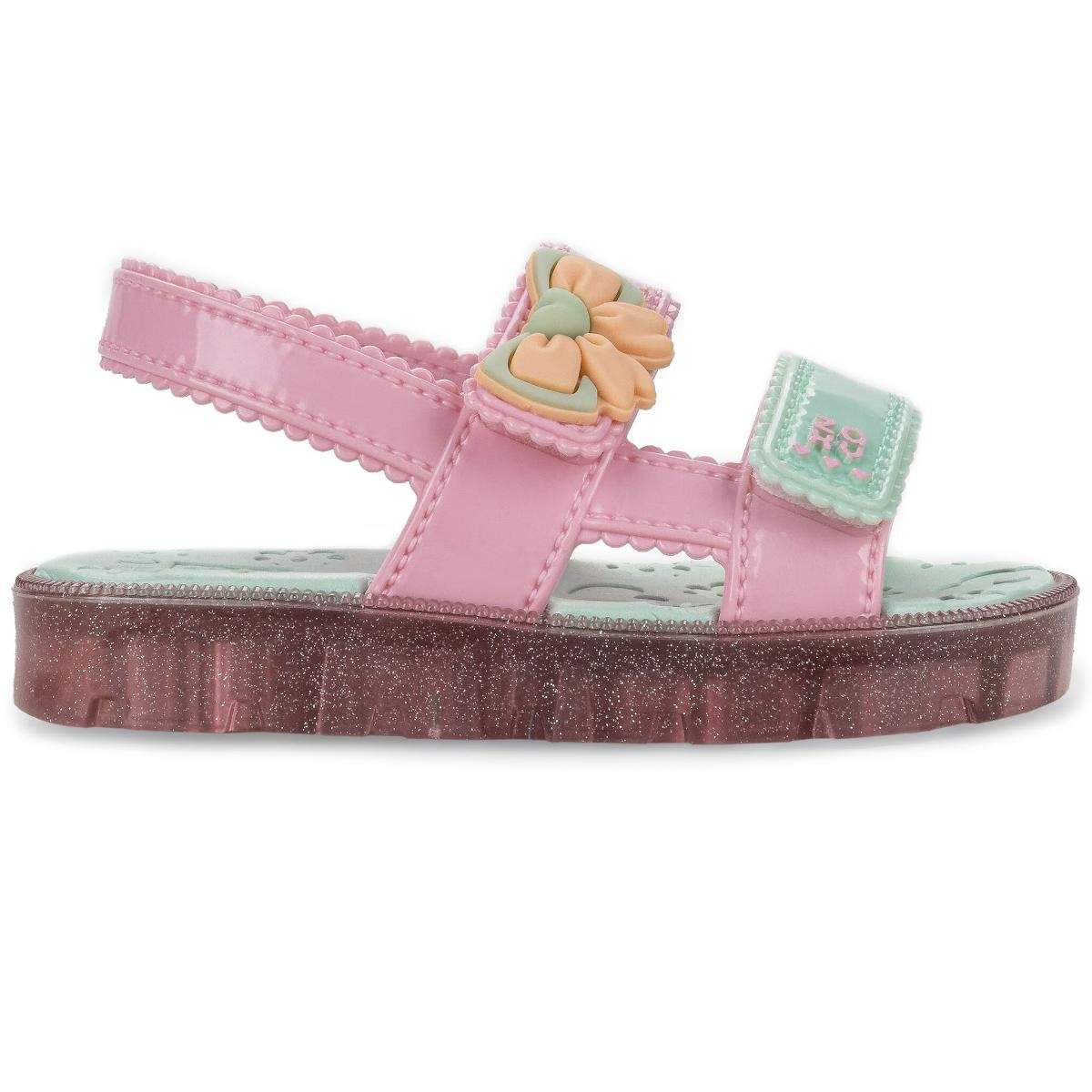 Sandália Infantil Zaxynina Fofinha - Rosa e Verde Rosa/Verde 2