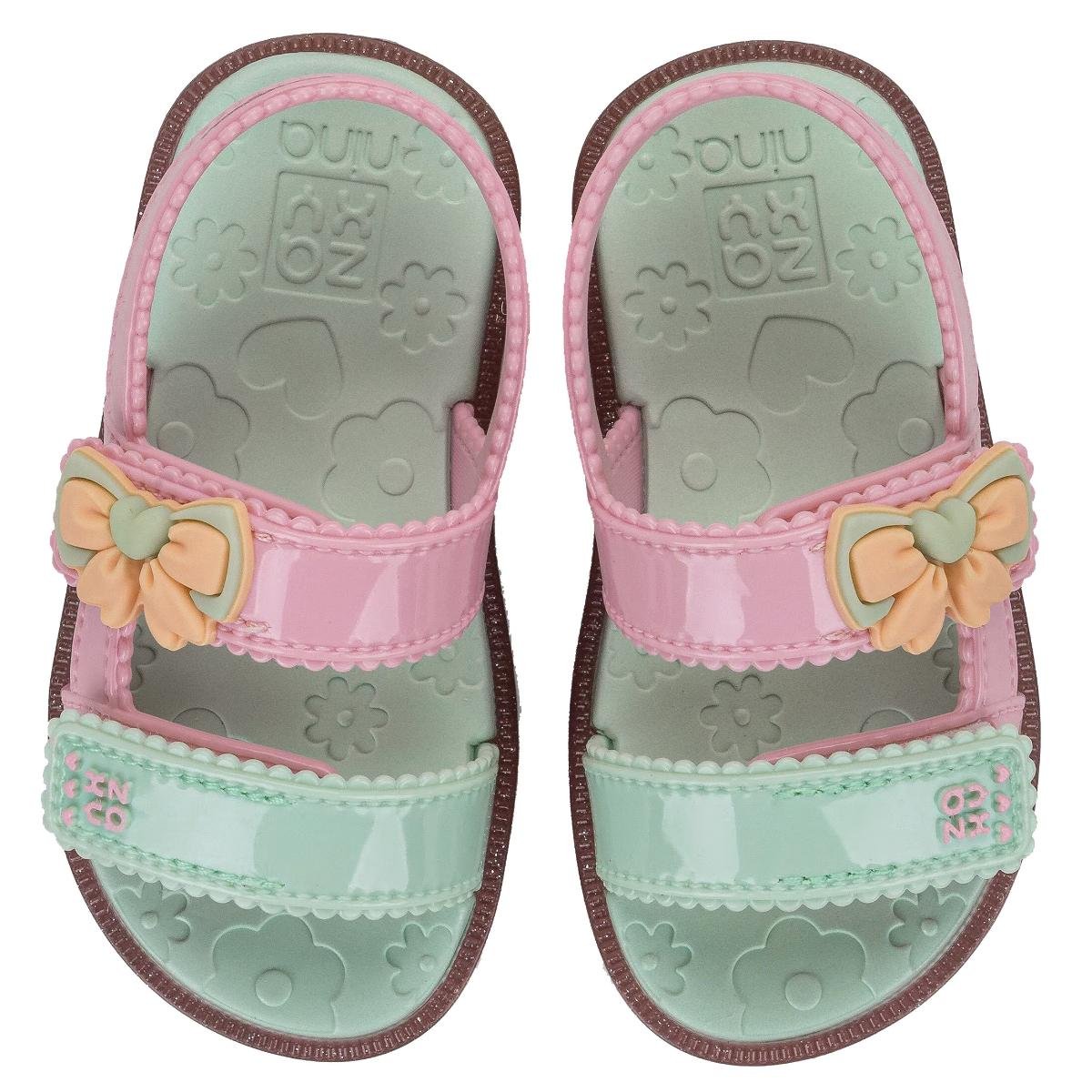 Sandália Infantil Zaxynina Fofinha - Rosa e Verde Rosa/Verde 3