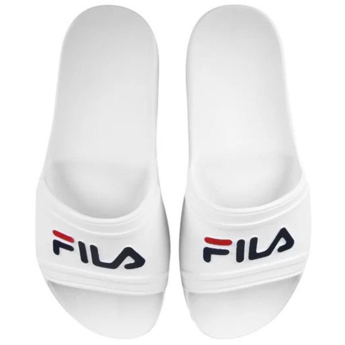 Chinelo Fila Sleek Slide Feminino - Branco e Vermelho Branco 2