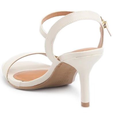 Sandália Vizzano Salto Fino Aberta Feminina - Creme Branco 3