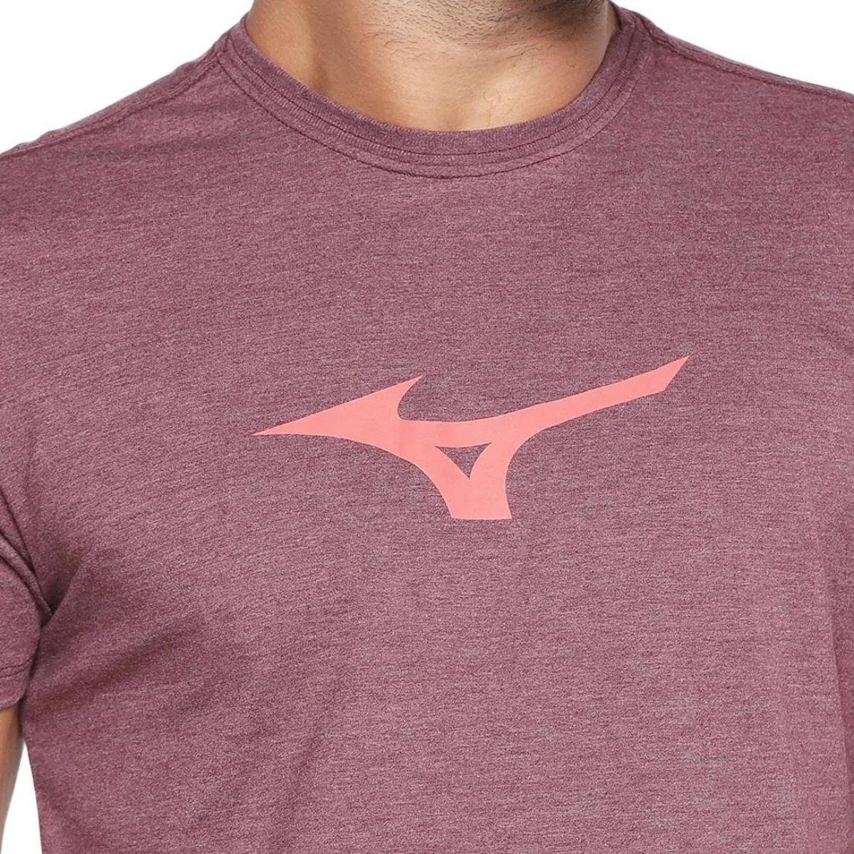Camiseta Mizuno Run Spark Masculina - Bordô Rosa 3