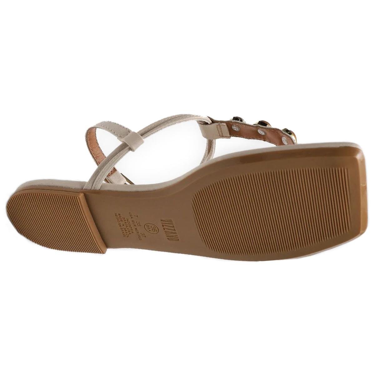 Rasteira Vizzano Pedraria Feminina - Off White Branco 5