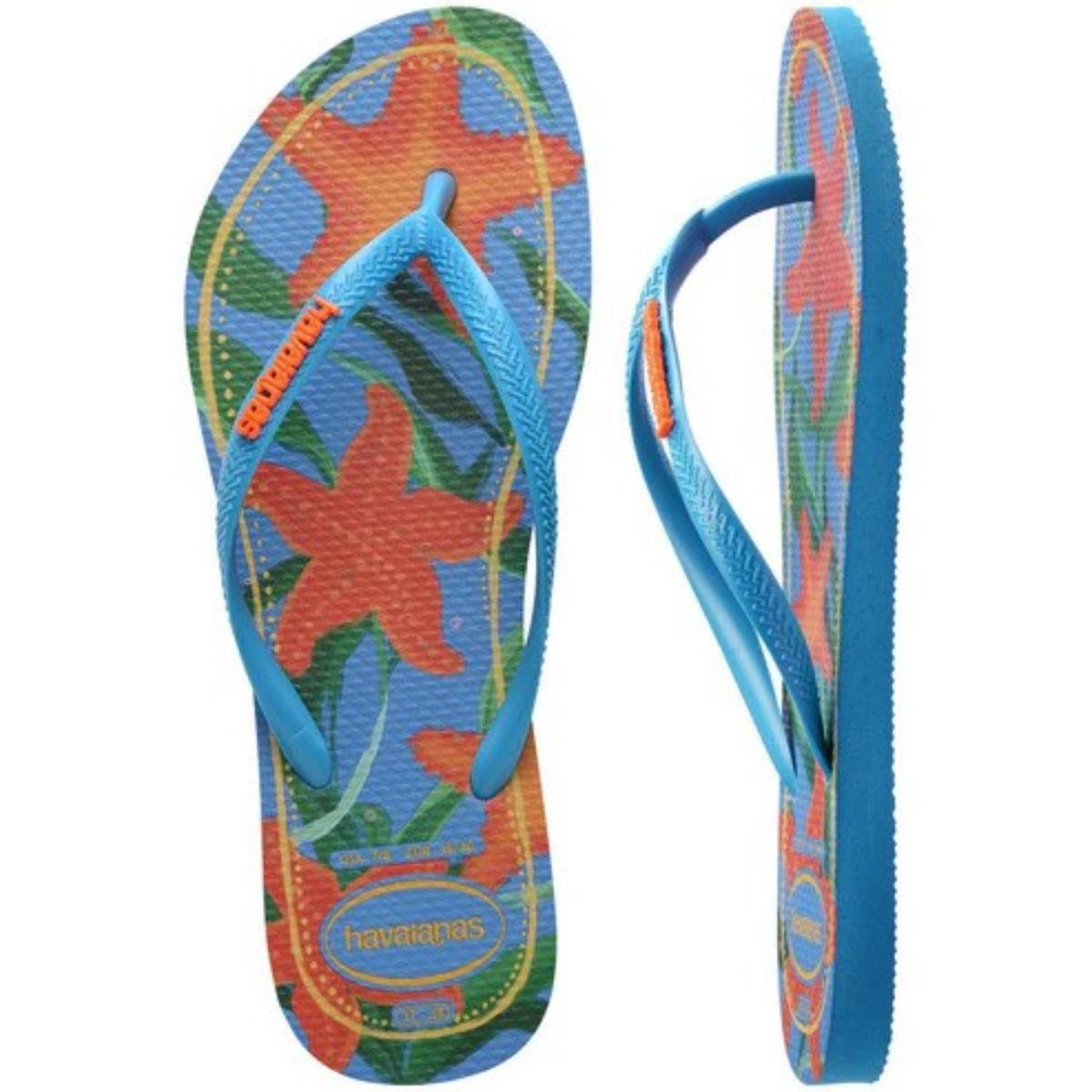 Chinelo Havaianas Slim Tropical Feminino - Azul Azul 5