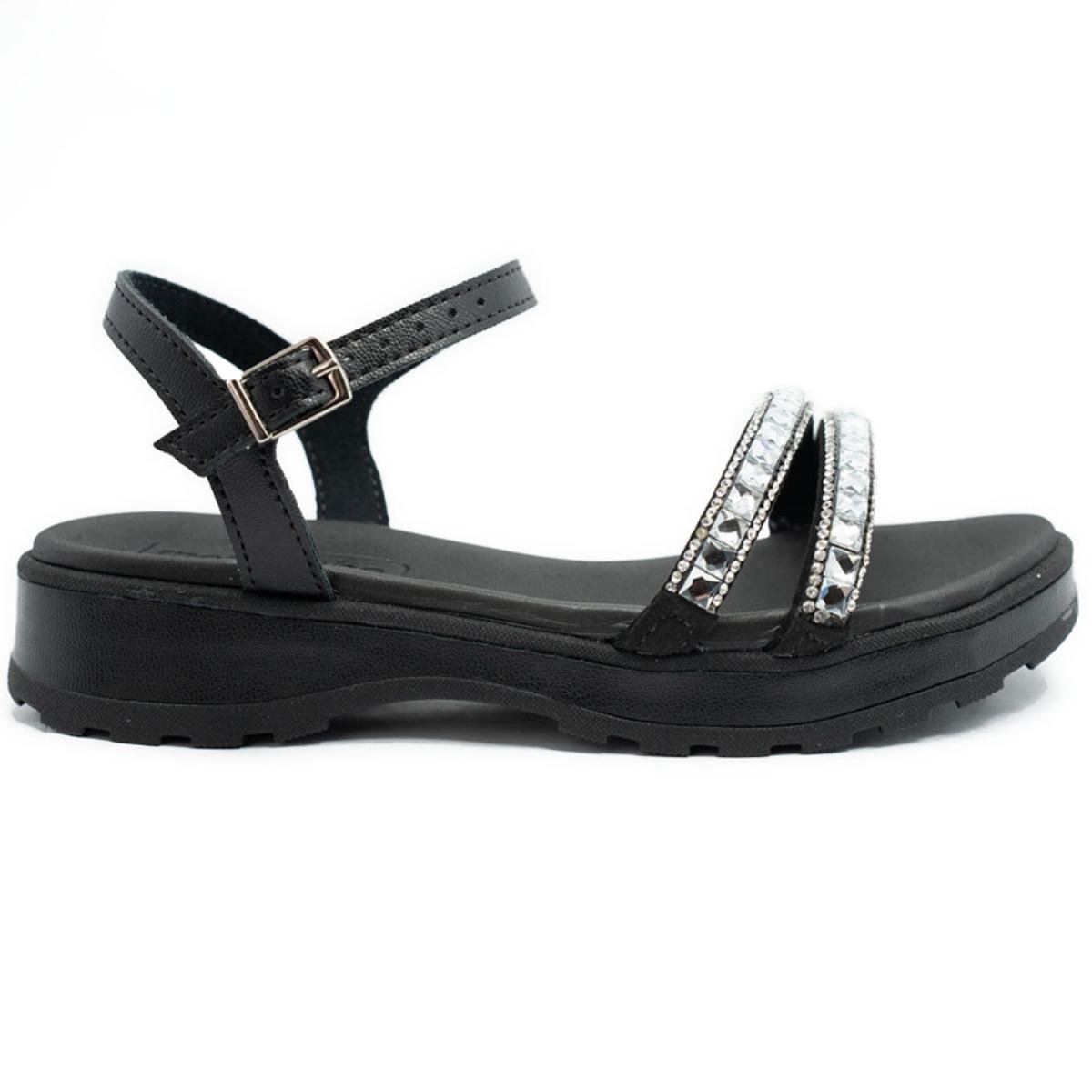 Papete Infantil Molekinha Strass Menina - Preto Preto 2