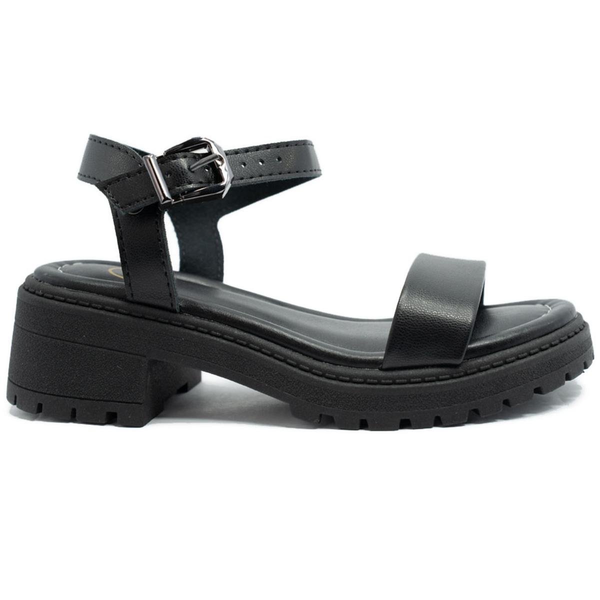 Sandália Infantil Molekinha Salto Baixo Menina - Preto Preto 2