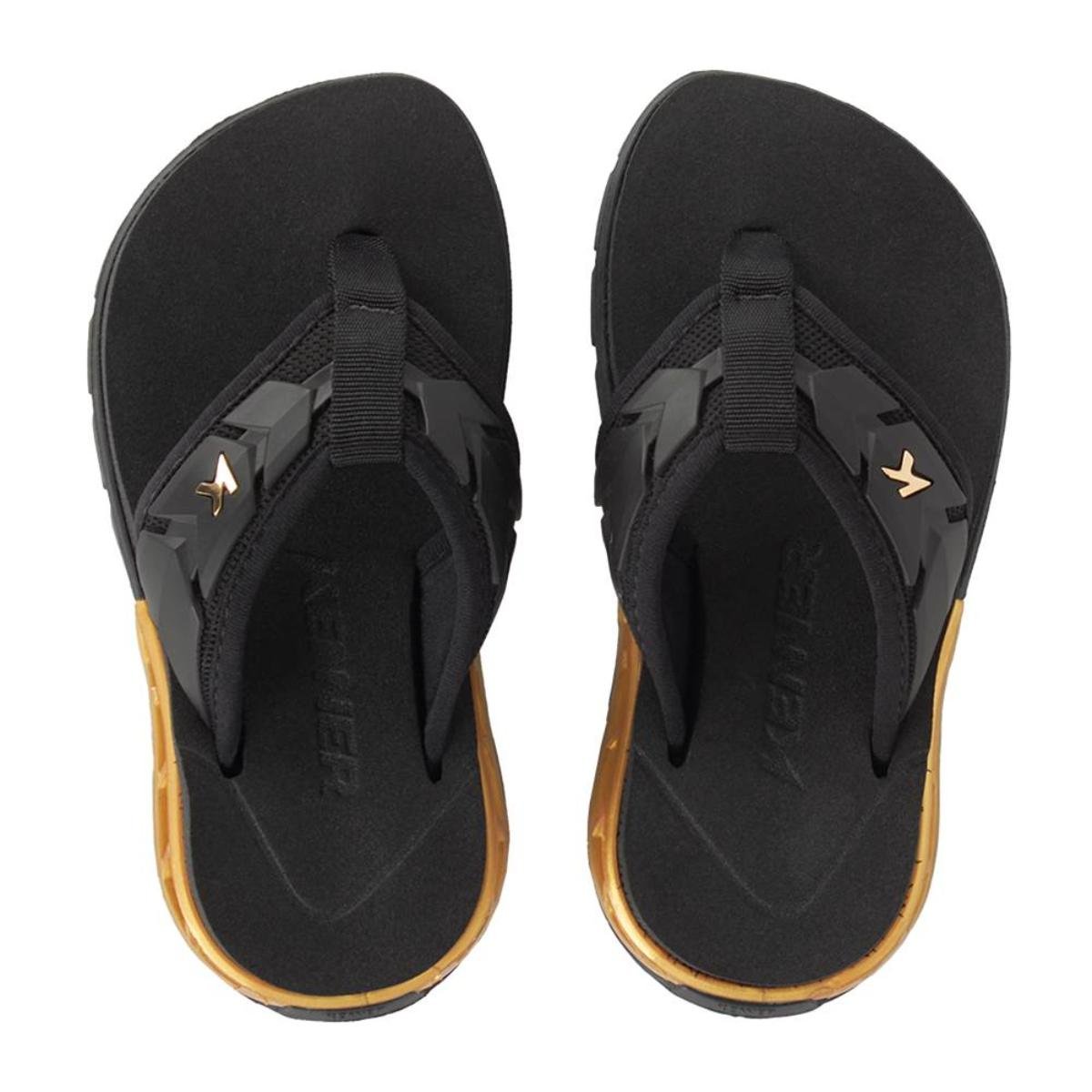 Chinelo Infantil Kenner Rakka Ultra Force Kids - Preto e Dourado Preto/Dourado 2