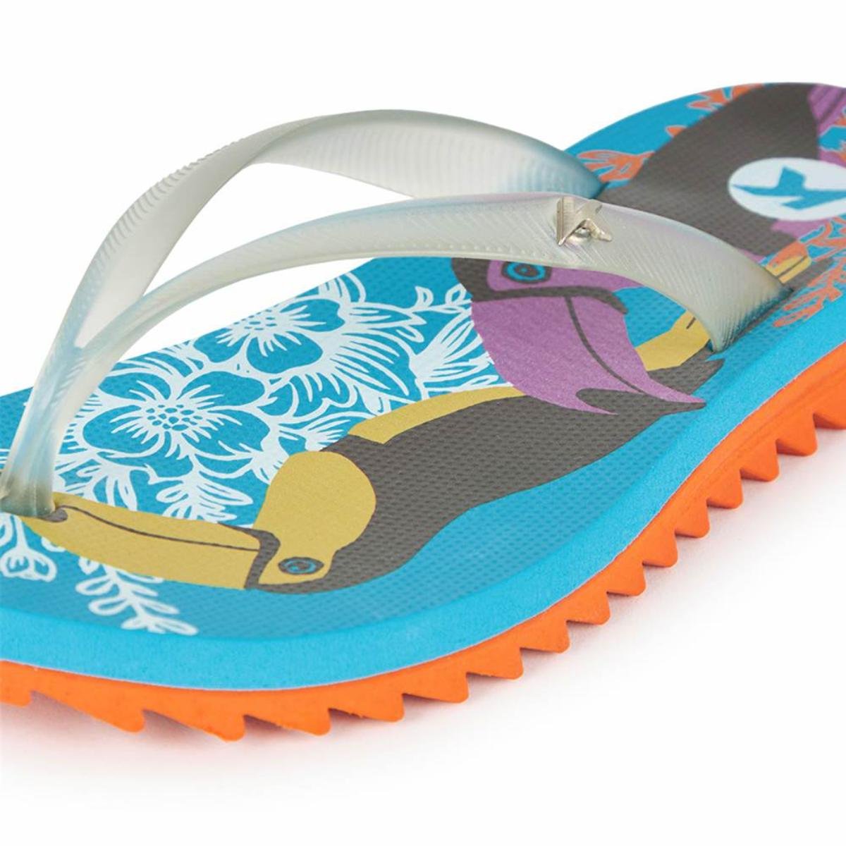Chinelo Kenner Ibiza Tucano Feminino - Azul e Laranja Azul 4