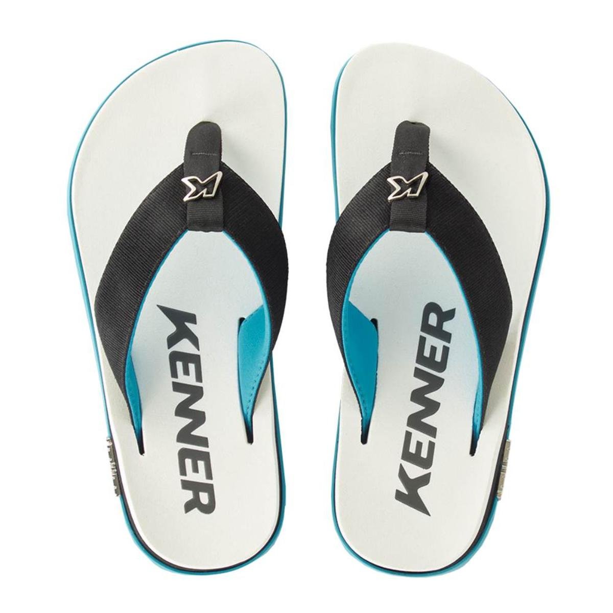 Chinelo Kenner Kivah Line Masculino - Branco e Azul Branco/Azul 2