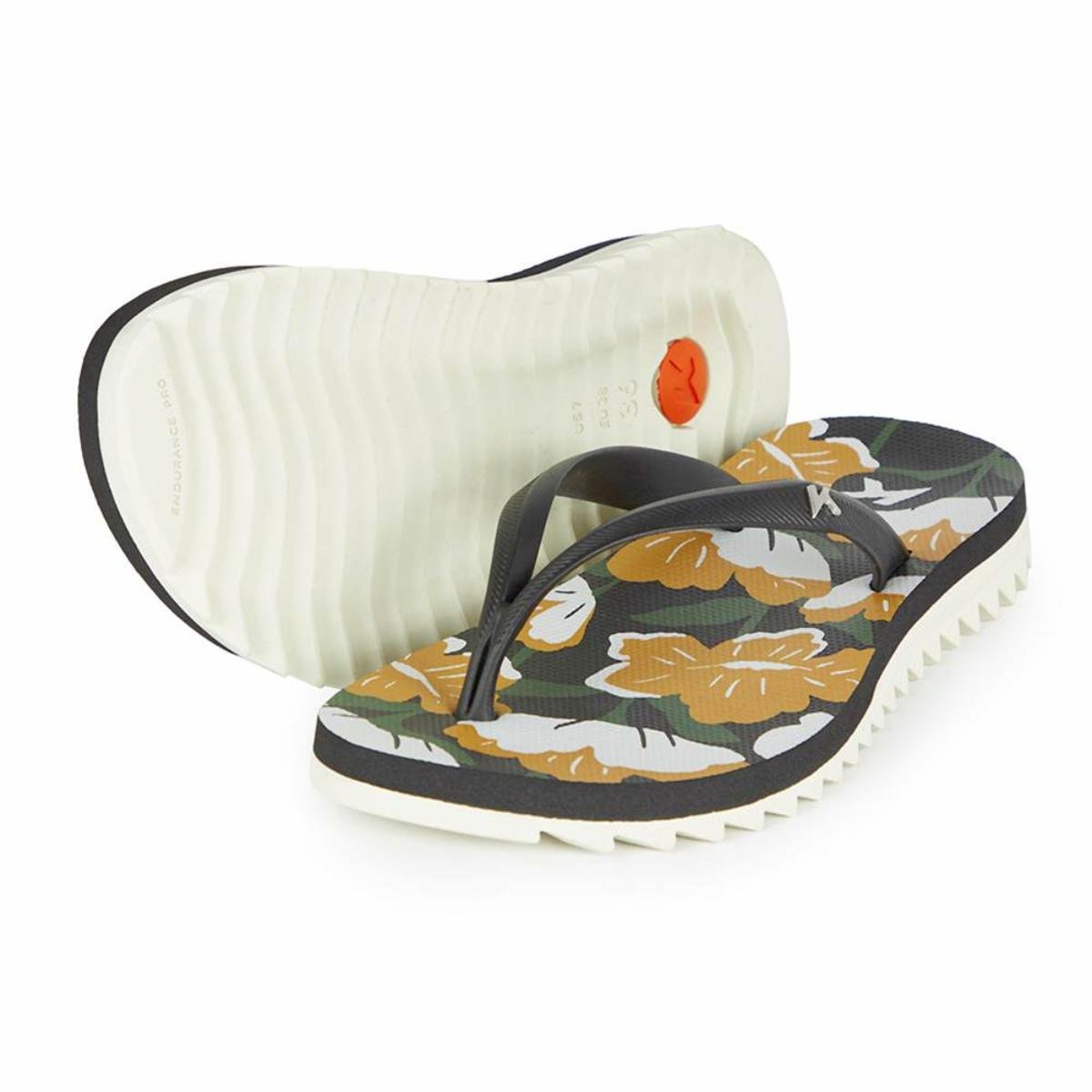 Chinelo Kenner Ibiza Flora Feminino - Preto e Amarelo Preto/Amarelo 2