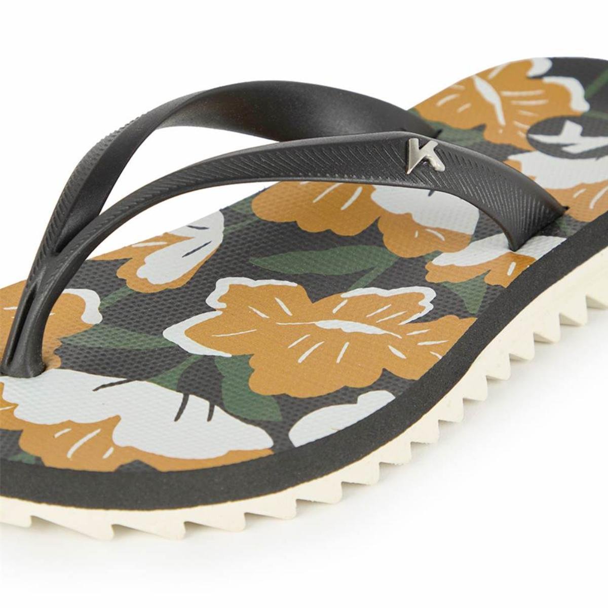Chinelo Kenner Ibiza Flora Feminino - Preto e Amarelo Preto/Amarelo 4
