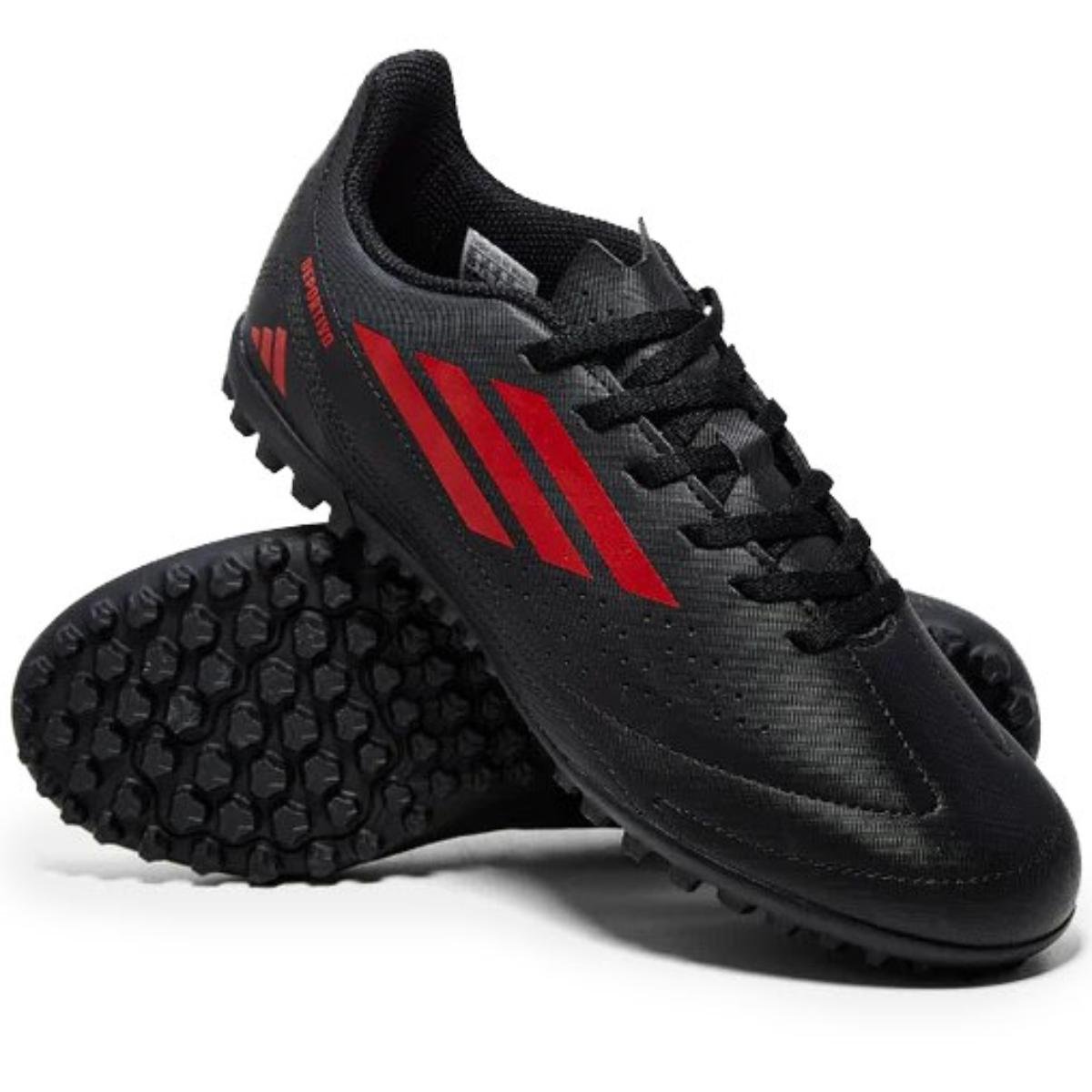 Chuteira Society Adidas Deportivo III Unissex - Preto e Vermelho Preto/Vermelho 2