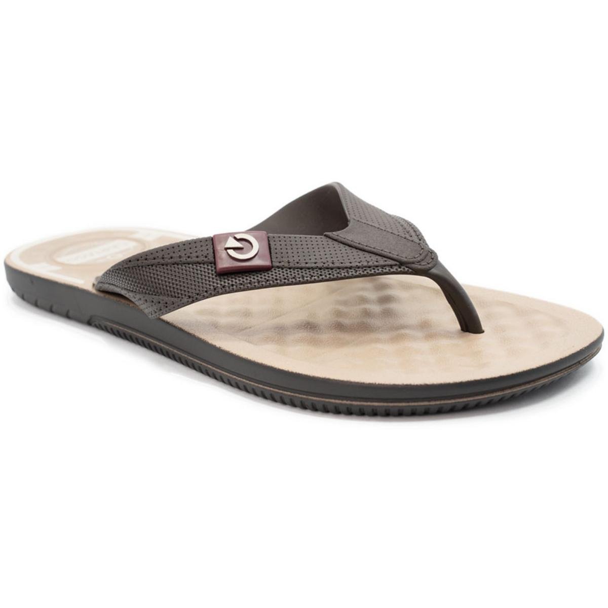 Chinelo Cartago Arizona Masculino - Bege e Marrom Escuro Marrom/Bege 2