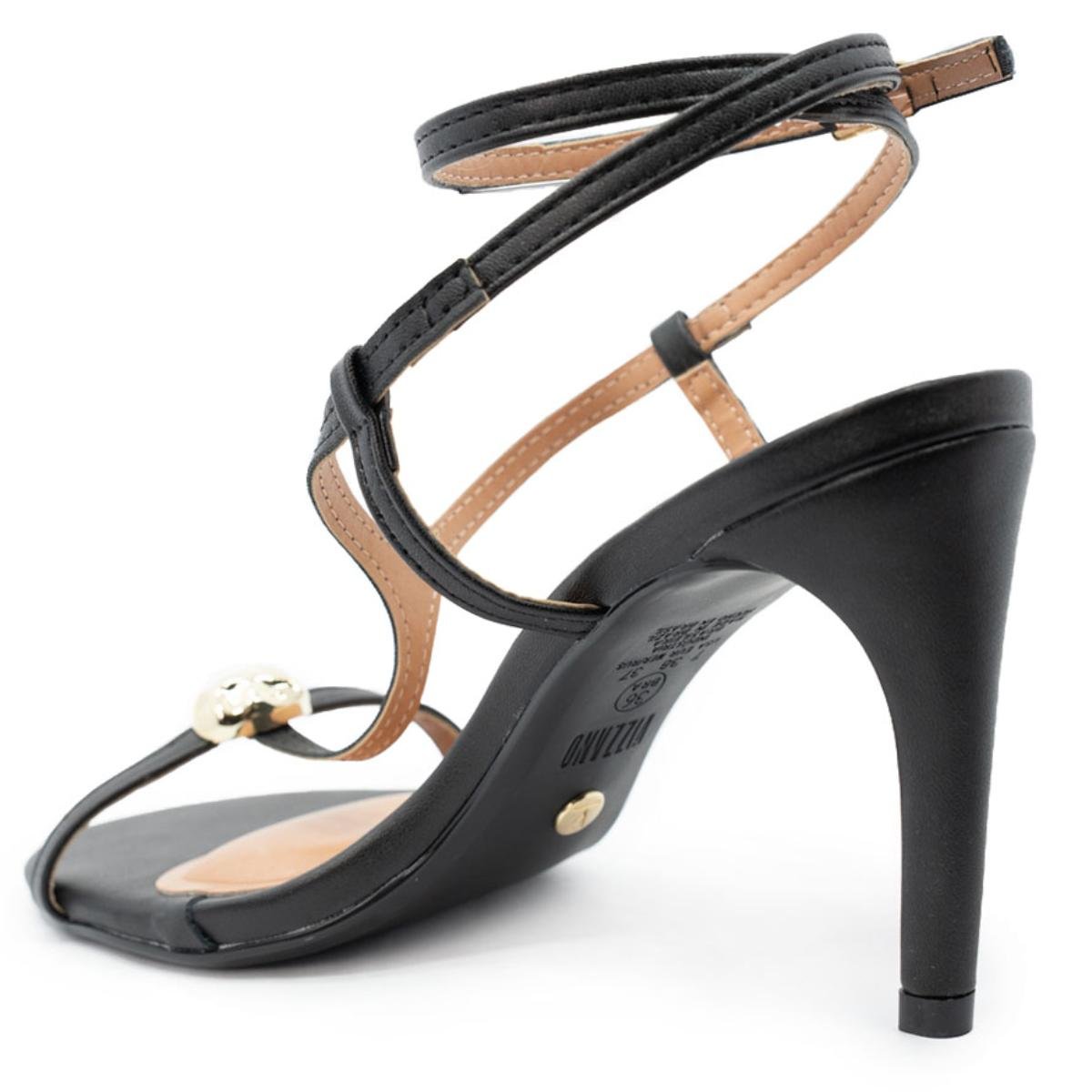 Sandália Vizzano Detalhe Traseiro Aberto Salto Alto Feminina - Preto Preto 4