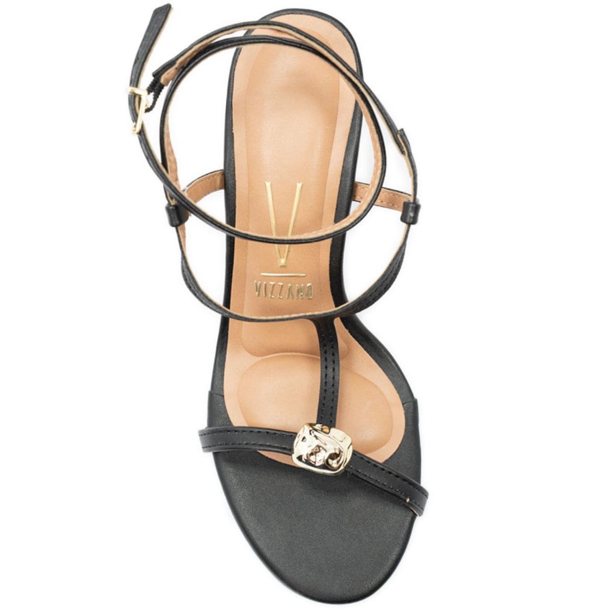 Sandália Vizzano Detalhe Traseiro Aberto Salto Alto Feminina - Preto Preto 3