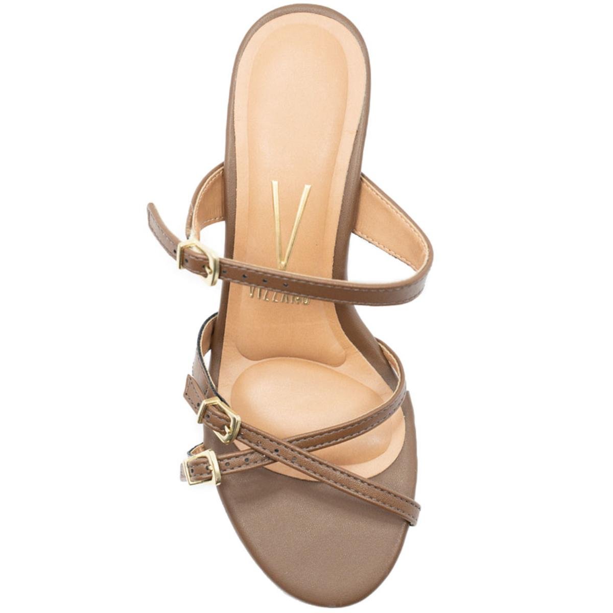 Tamanco Vizzano Fivelas Salto Fino Feminino - Marrom Marrom 3