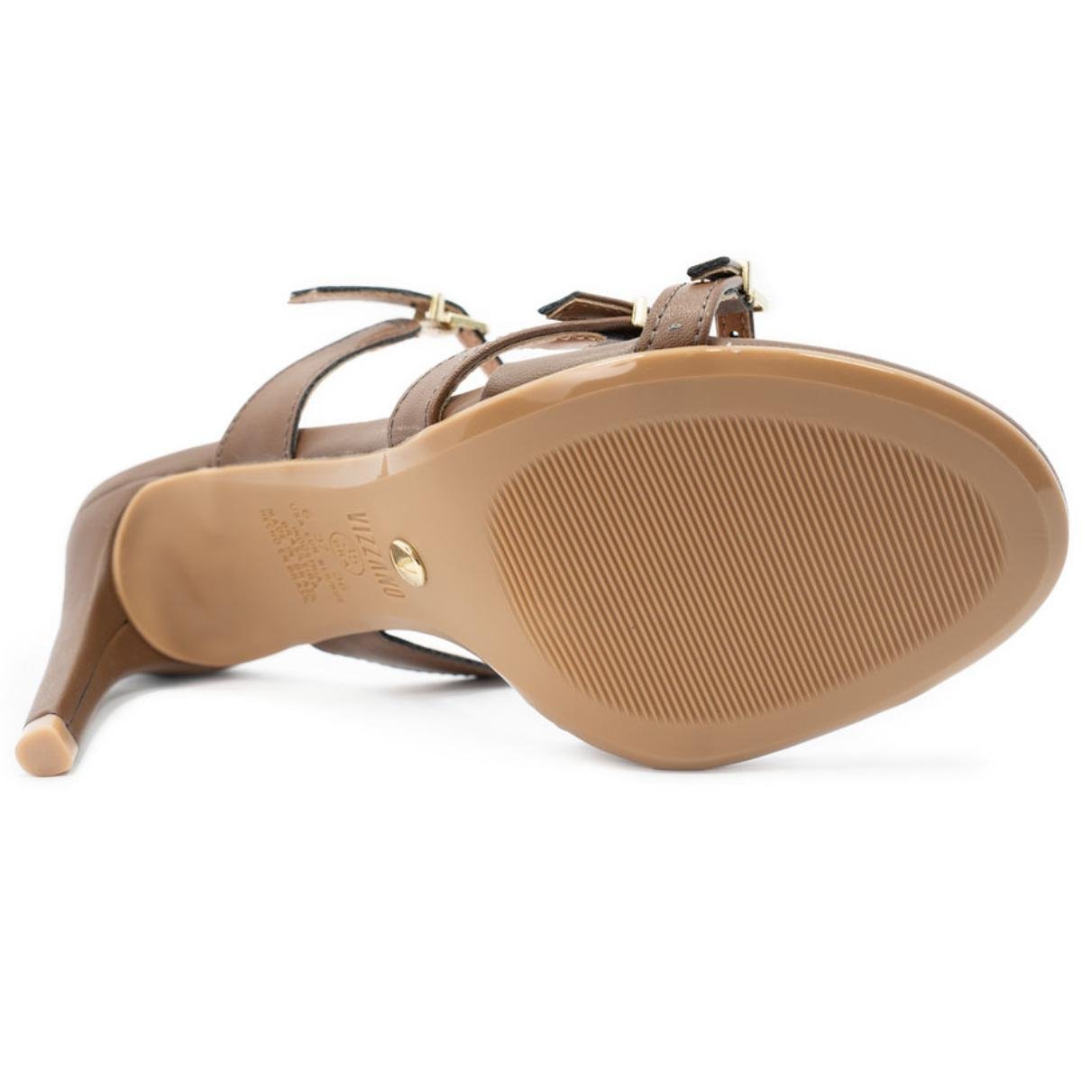 Tamanco Vizzano Fivelas Salto Fino Feminino - Marrom Marrom 5