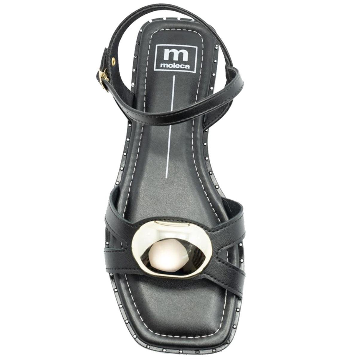 Rasteira Moleca Detalhe Feminina - Preto Preto 3