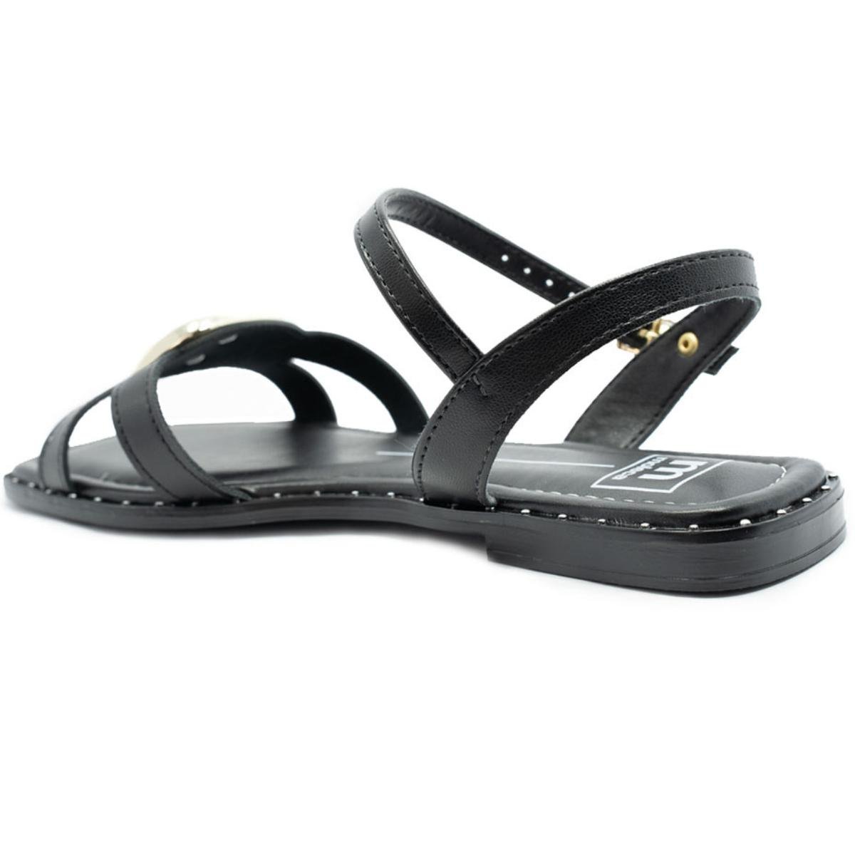 Rasteira Moleca Detalhe Feminina - Preto Preto 4