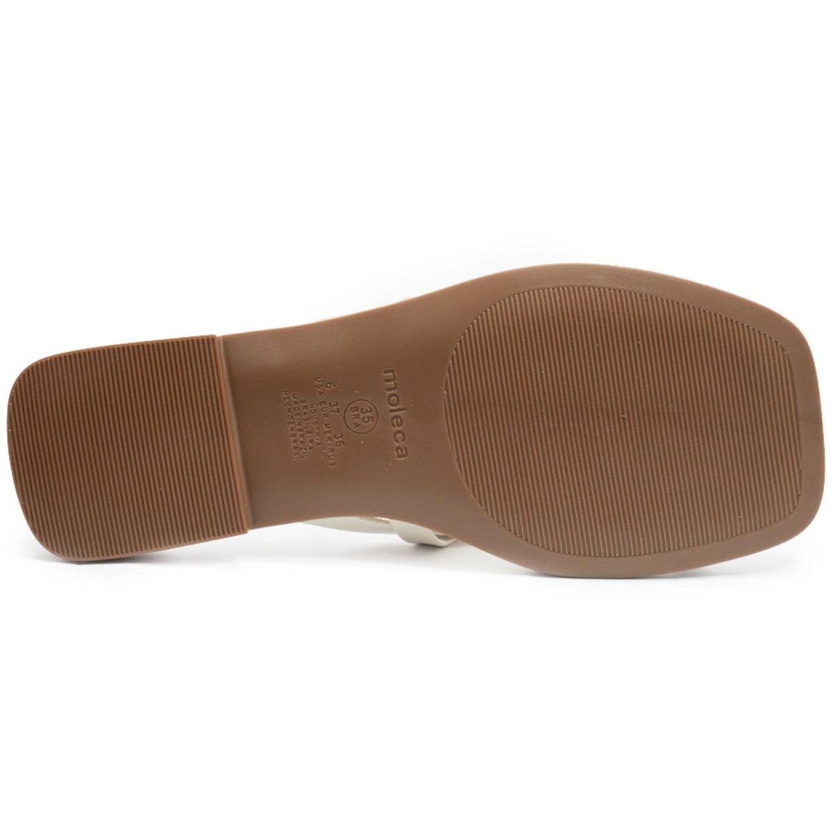 Rasteira Moleca Fivela Spikes Feminina - Off White Branco 5