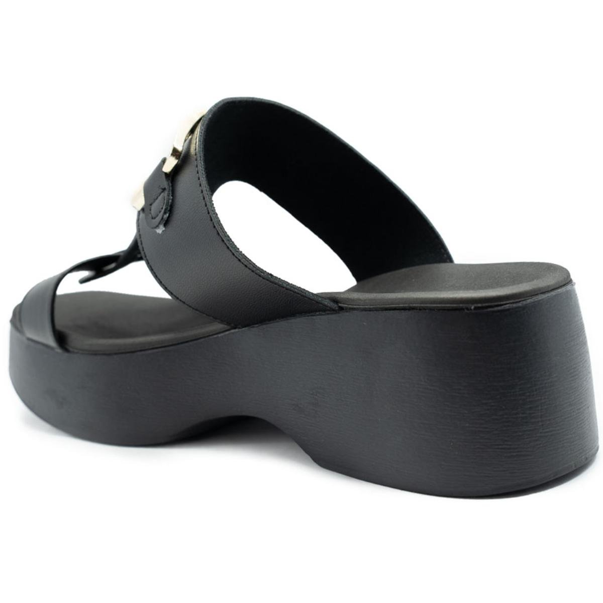 Sandália Moleca Plataforma Detalhe Feminina - Preto Preto 4
