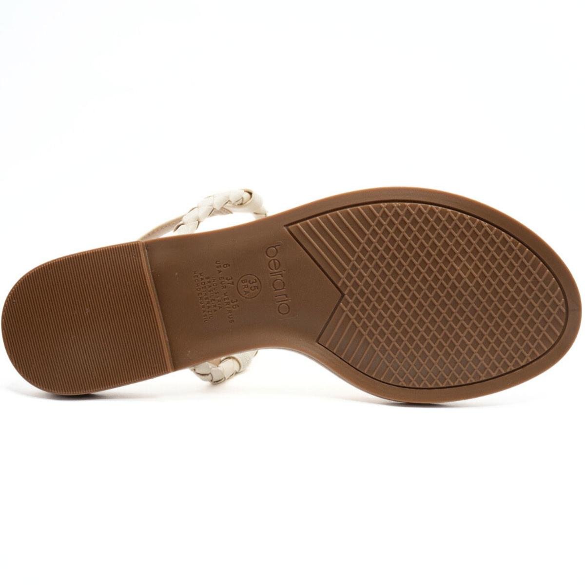 Rasteira Beira Rio Flat Pedraria Feminina - Creme Creme 5