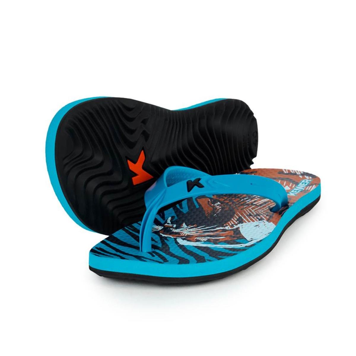 Chinelo Kenner Summer Tattoo Masculino - Azul e Laranja Azul/Laranja 2