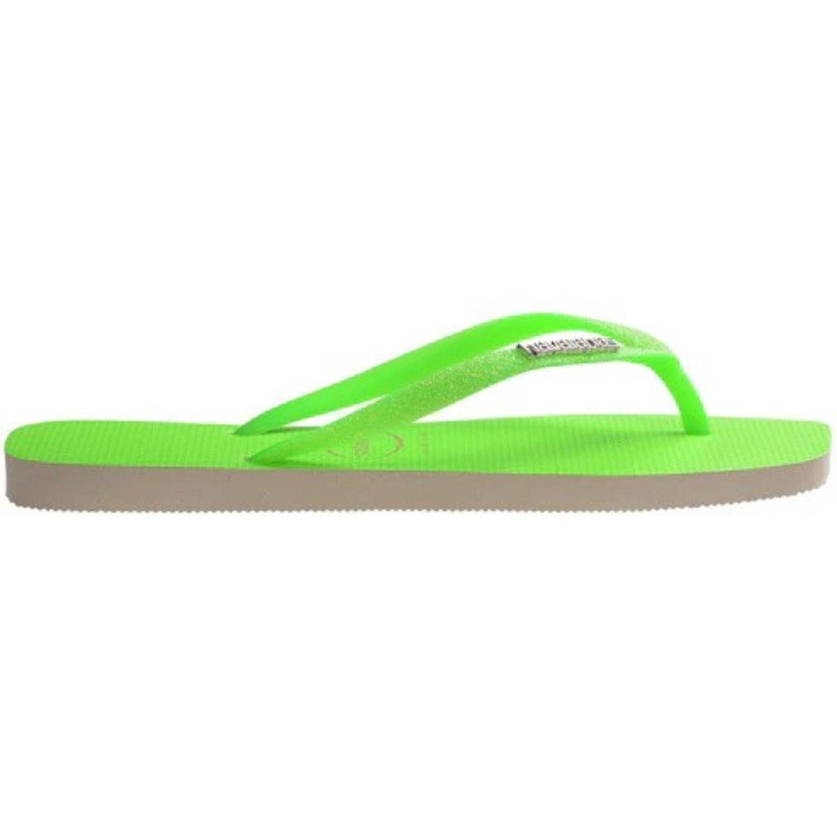 Chinelo Havaianas Slim Square Glitter Neon Feminino - Verde Verde 3