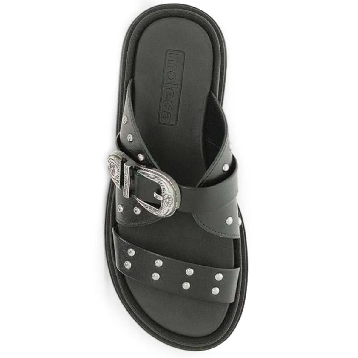 Papete Moleca Plataforma Tratorada Spikes Feminina - Preto Preto 3