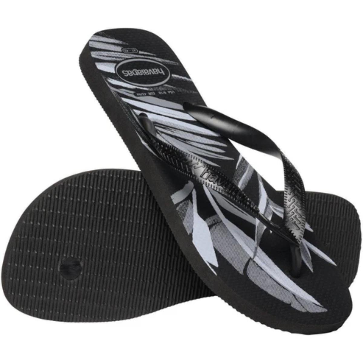 Chinelo Havaianas Aloha Masculino - Preto e Cinza Preto/Cinza 4