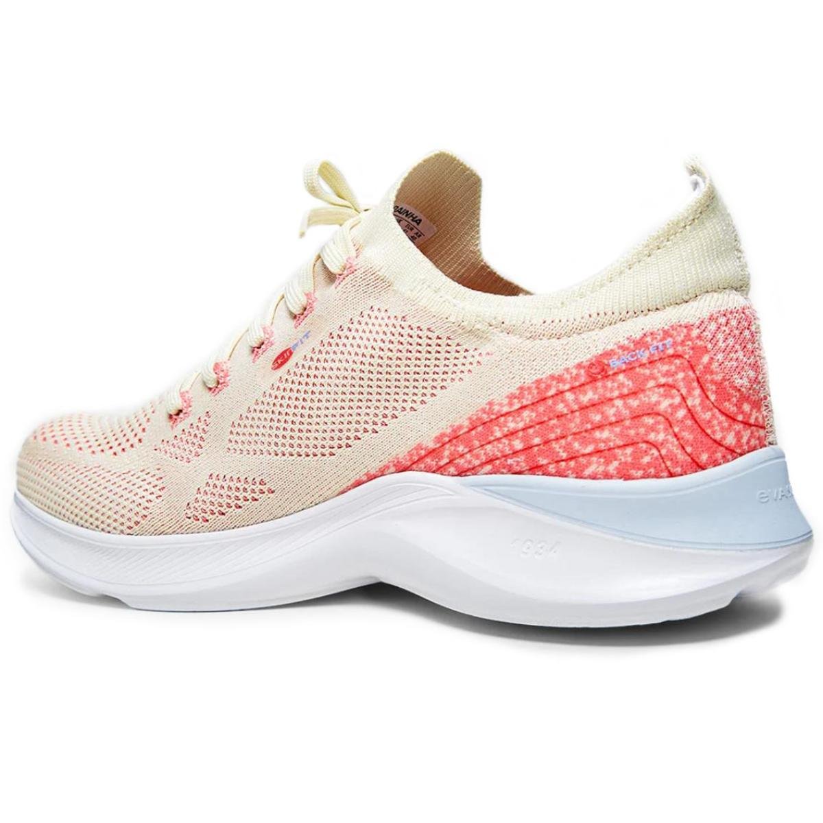 Tênis Rainha Road II Feminino - Bege e Coral Bege/Coral